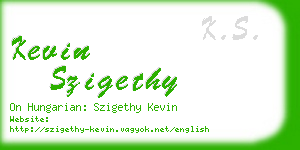 kevin szigethy business card